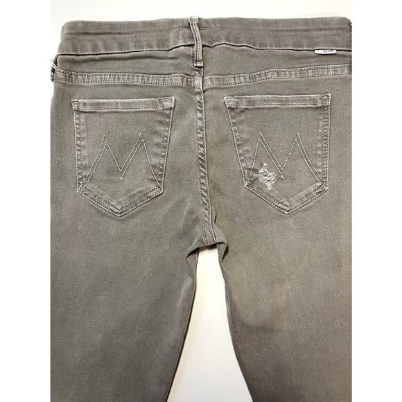 Mother Denim Jeans The Looker Blow Out Graphite Skinny Distressed Gray 25 NWT - Picture 3 of 11